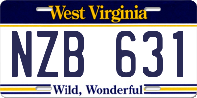 WV license plate NZB631