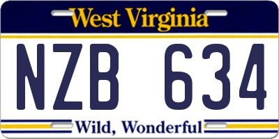 WV license plate NZB634