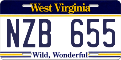 WV license plate NZB655