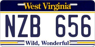 WV license plate NZB656