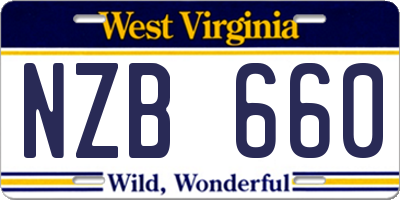 WV license plate NZB660