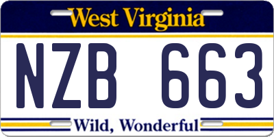 WV license plate NZB663