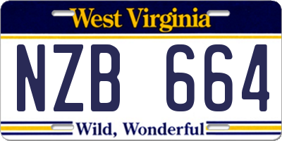 WV license plate NZB664
