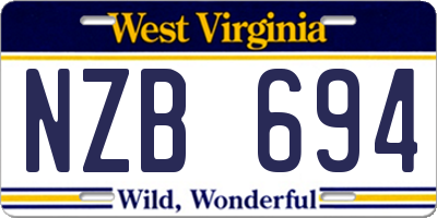 WV license plate NZB694