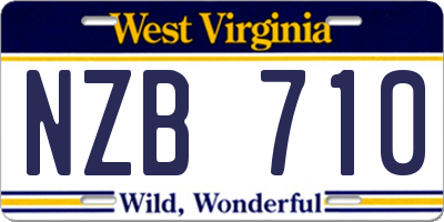 WV license plate NZB710
