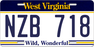 WV license plate NZB718