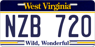 WV license plate NZB720
