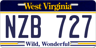 WV license plate NZB727