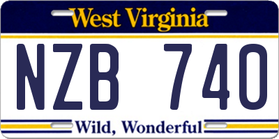 WV license plate NZB740