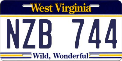 WV license plate NZB744