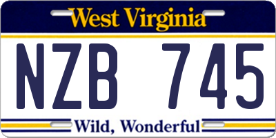 WV license plate NZB745
