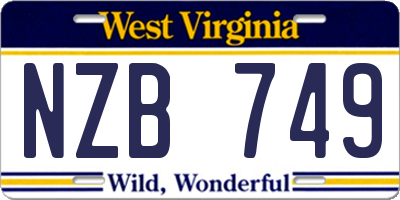 WV license plate NZB749