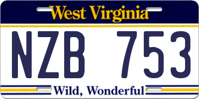 WV license plate NZB753