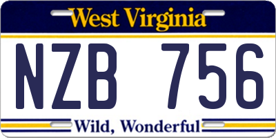 WV license plate NZB756