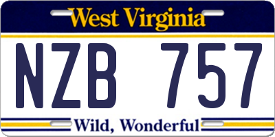 WV license plate NZB757