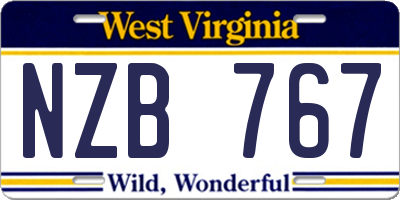 WV license plate NZB767
