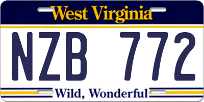 WV license plate NZB772