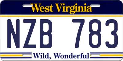 WV license plate NZB783