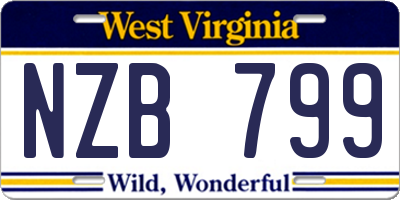WV license plate NZB799