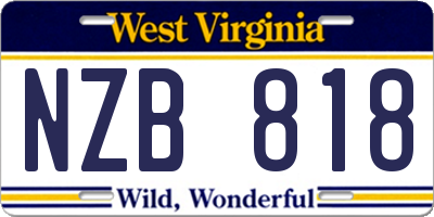 WV license plate NZB818