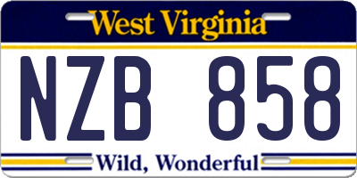 WV license plate NZB858