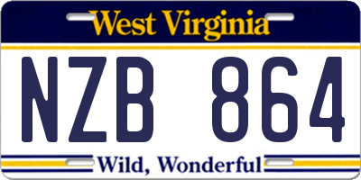 WV license plate NZB864