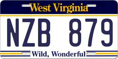 WV license plate NZB879