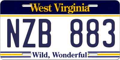 WV license plate NZB883