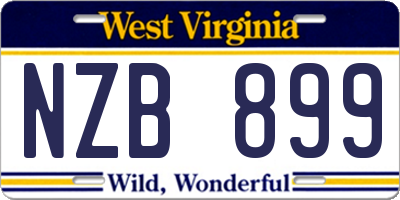 WV license plate NZB899