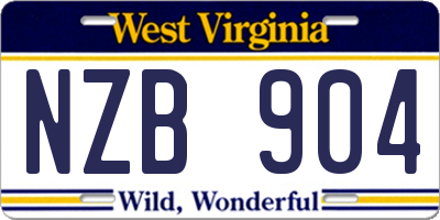 WV license plate NZB904