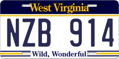 WV license plate NZB914
