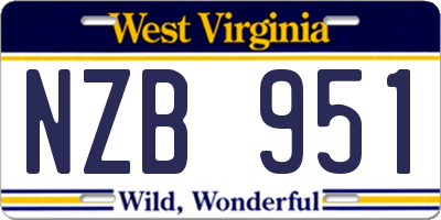 WV license plate NZB951