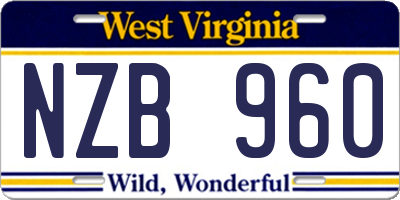 WV license plate NZB960