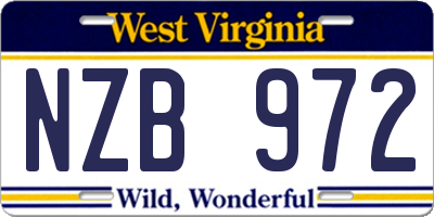 WV license plate NZB972