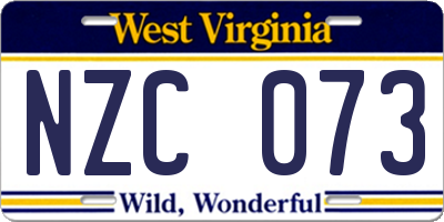 WV license plate NZC073