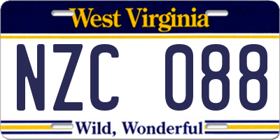 WV license plate NZC088
