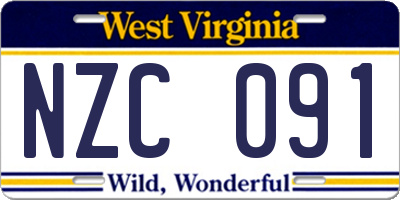 WV license plate NZC091