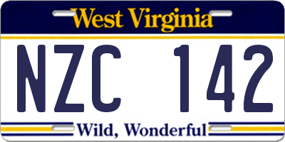 WV license plate NZC142