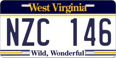 WV license plate NZC146