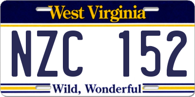 WV license plate NZC152