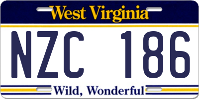 WV license plate NZC186