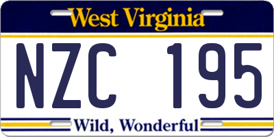 WV license plate NZC195