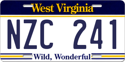 WV license plate NZC241