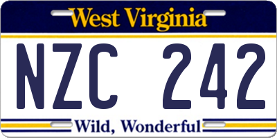 WV license plate NZC242