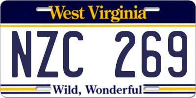 WV license plate NZC269