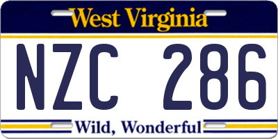 WV license plate NZC286