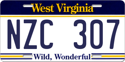WV license plate NZC307
