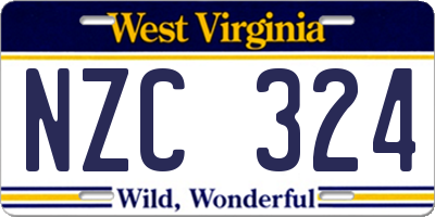 WV license plate NZC324