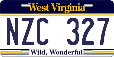 WV license plate NZC327