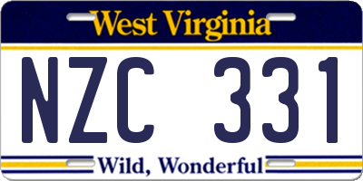 WV license plate NZC331